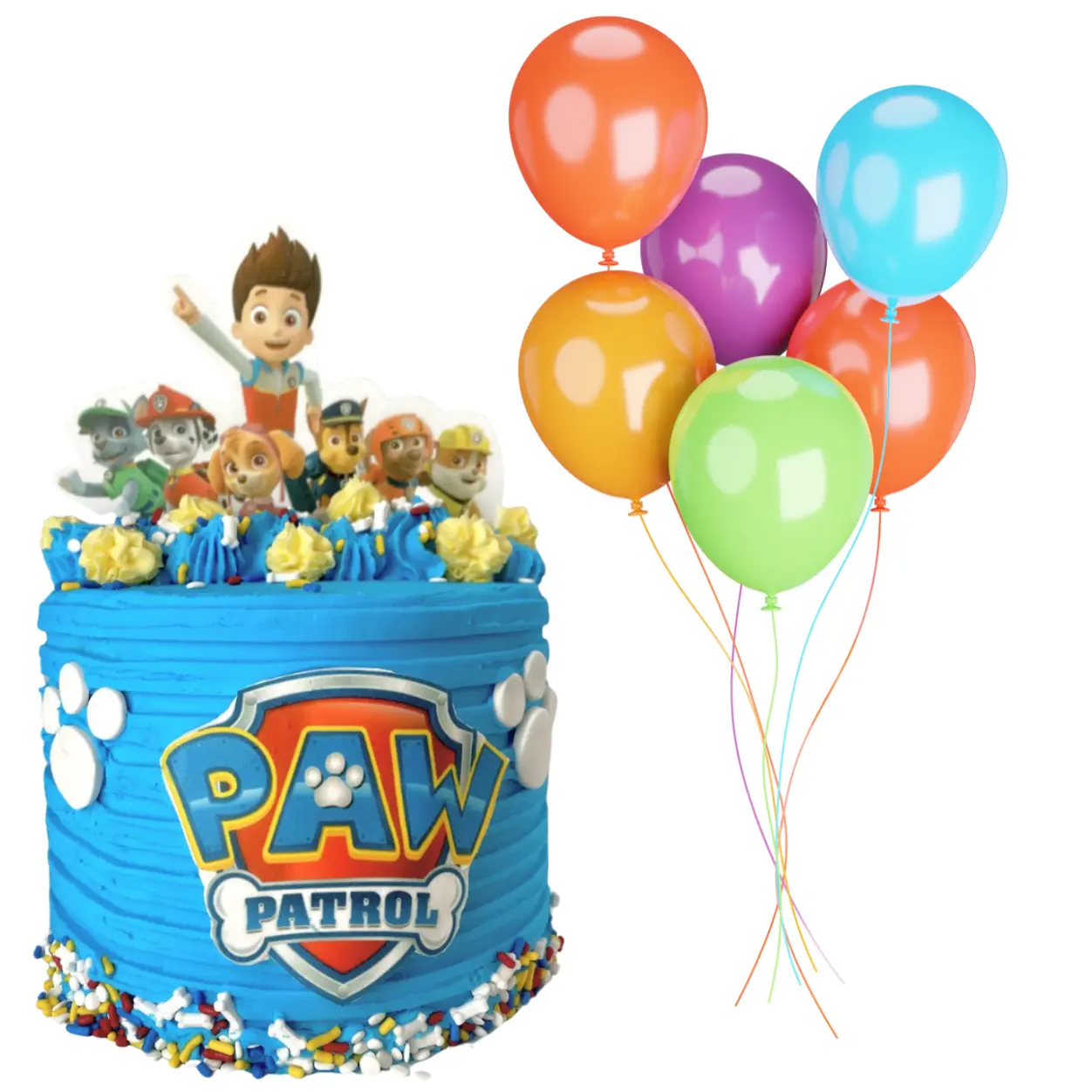 Cake infantil decorado + 6 Globos